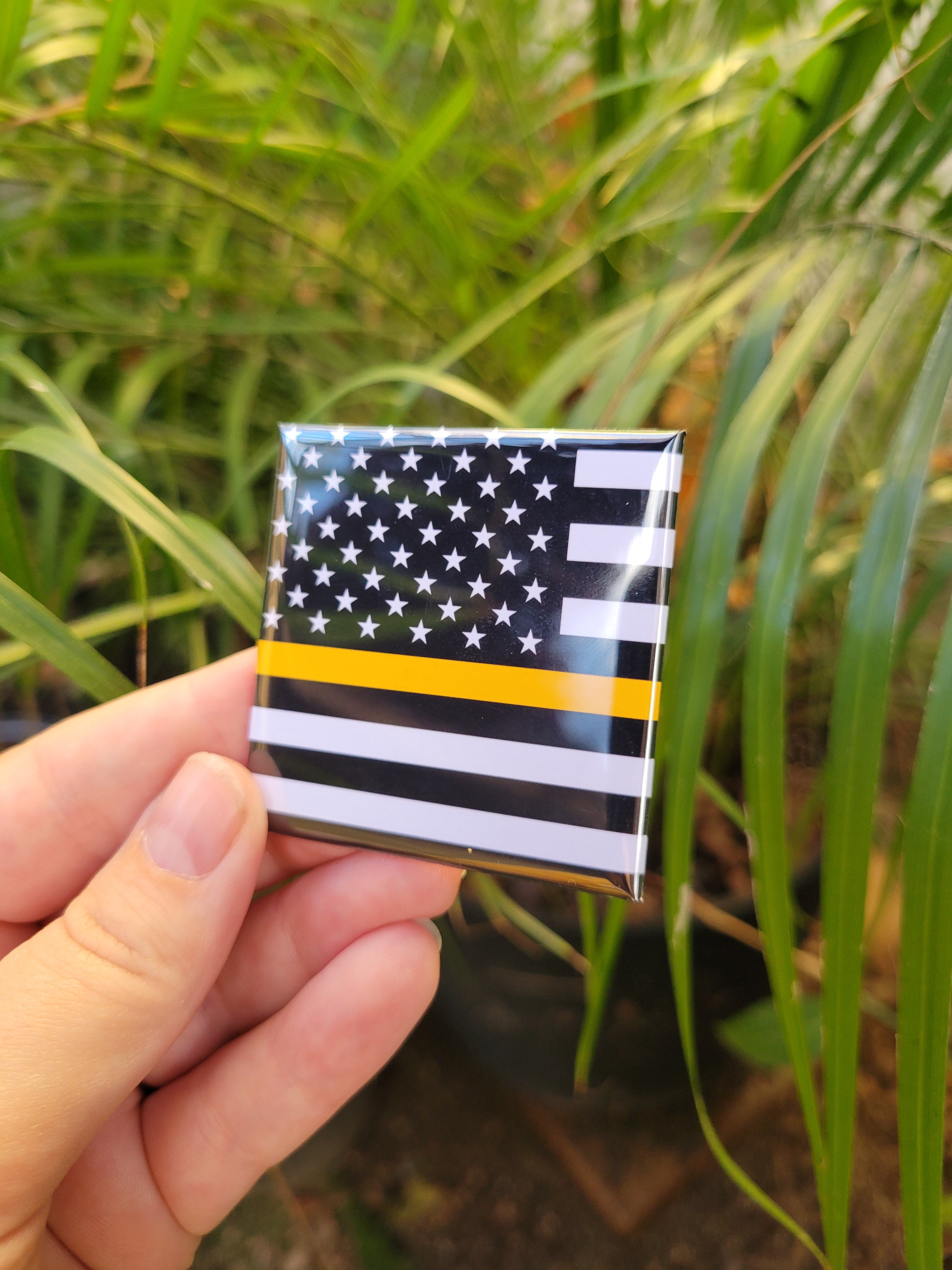 Thin Yellow Line Dispatcher American Flag Magnet