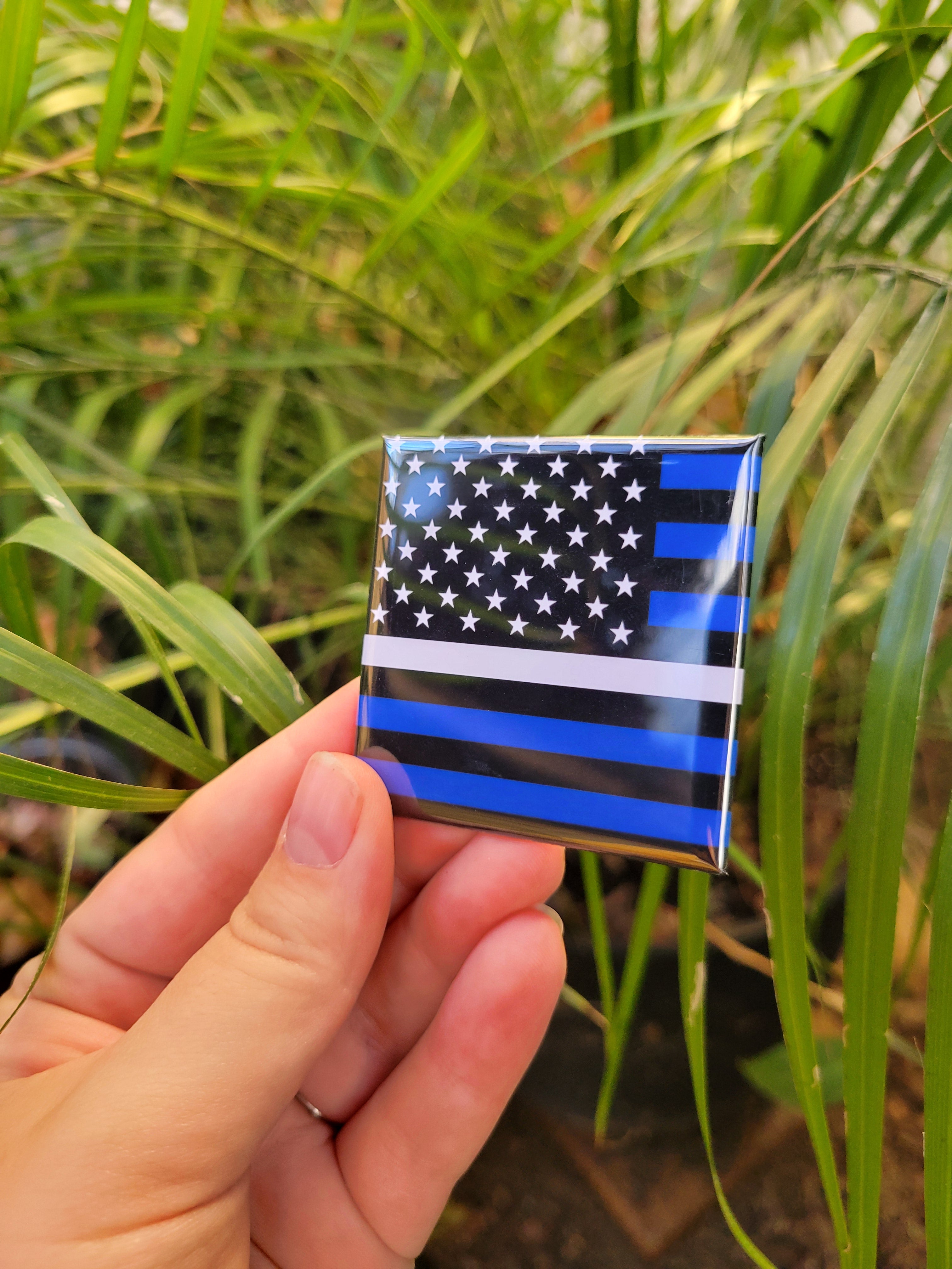 Thin White Line EMS American Flag Magnet
