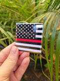 Thin Red Line Fire Fighter American Flag Magnet