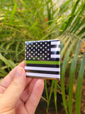 Thin Green Line Military American Flag Magnet