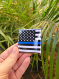 Thin Blue Line Law Enforcement American Flag Magnet